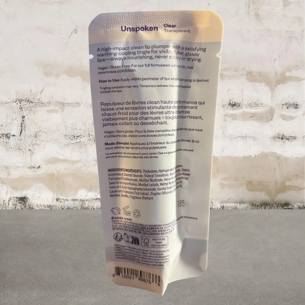 Kosas Lip Pulse Glassy Lip Plumper Gloss in Unspoken NWT
